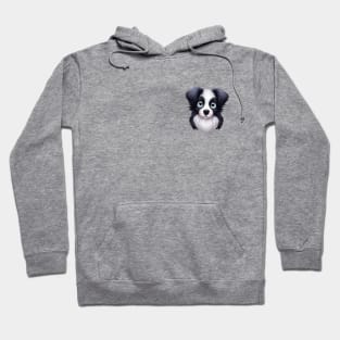 Small Version - Elegant Border Collie Portrait Hoodie